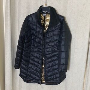 LIKE NEW Columbia OmniHeat Black Quilted Jacket with Gold Lining